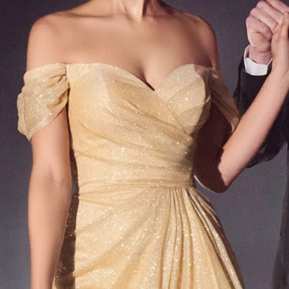 NEW LONG OFF THE SHOULDER SLEEVELESS EMBROIDERED DRESS WITH ZIPPER BACK CD878 - Picture 4 of 7